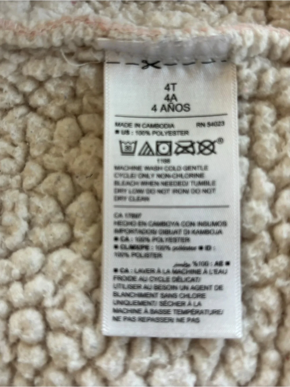 Old Navy Girls' Pink Sherpa-Lined asymmetric Zipper Jacket